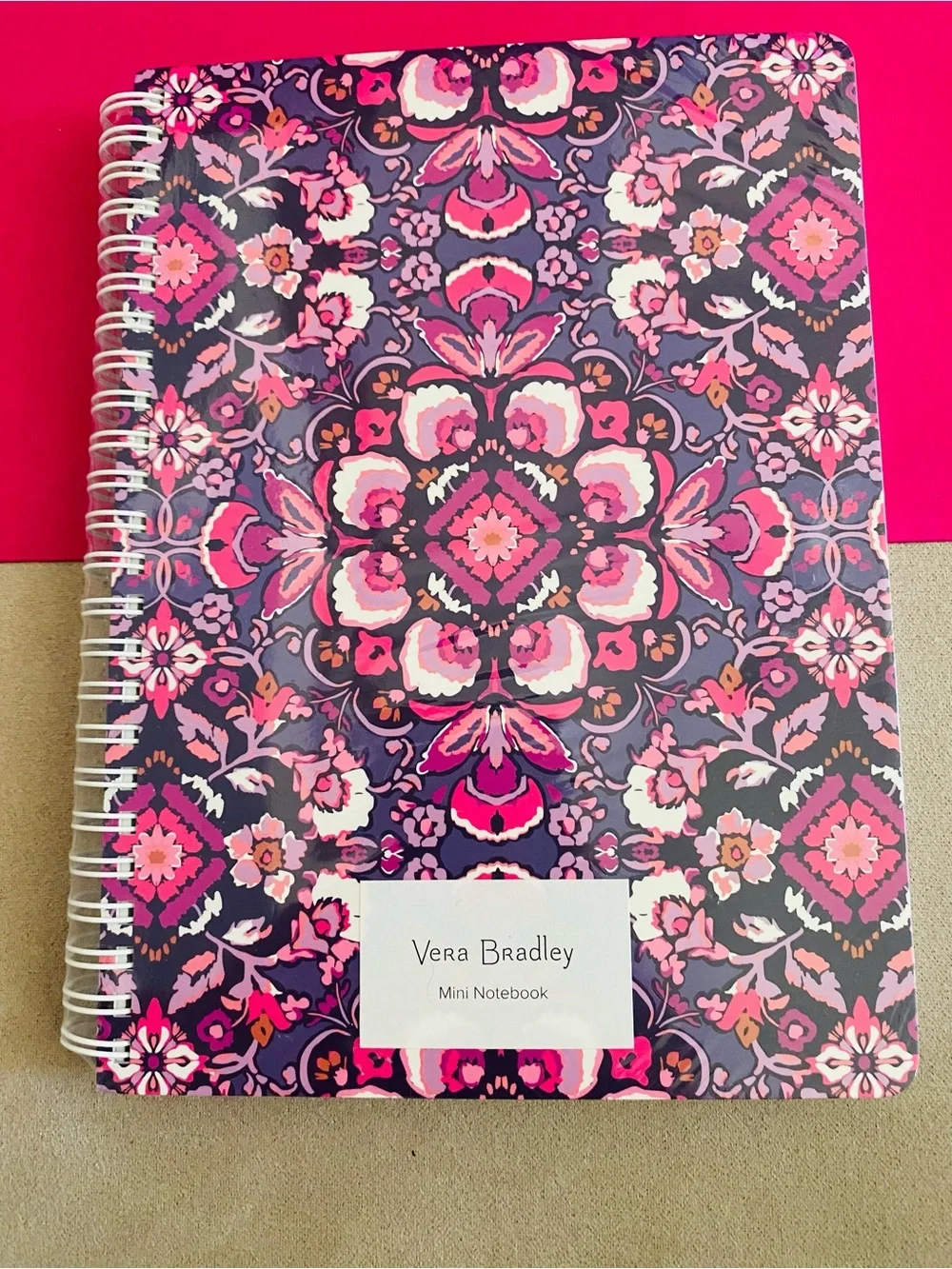 Vera Bradley Mini Spiral Notebook NWT Magenta Medallion. 160 pages